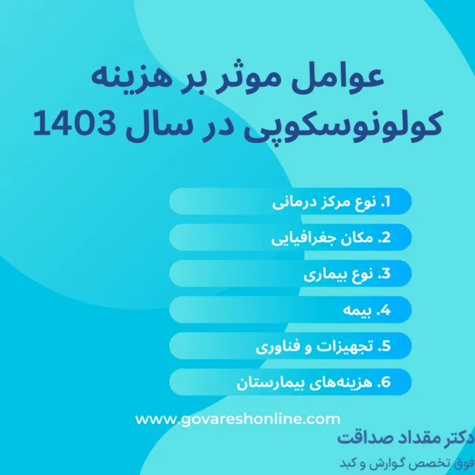 هزینه کولونوسکوپی در سال 1404